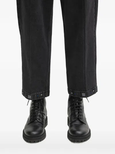 Ader Error Embroidered-trim Jeans In Black