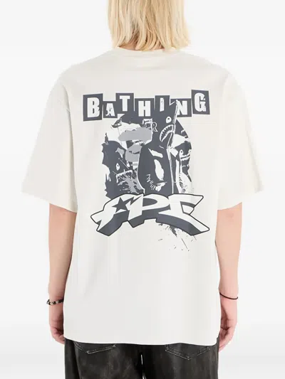 A Bathing Ape Graffiti Logo T-shirt In White