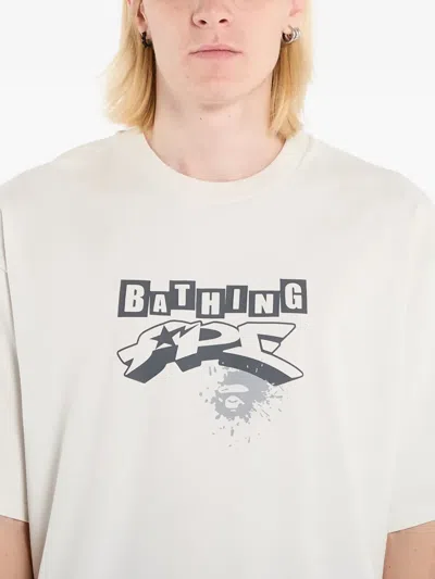 A Bathing Ape Graffiti Logo T-shirt In White
