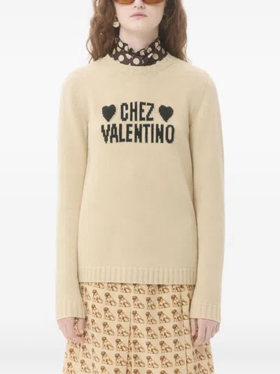 Valentino Garavani Beige Wool Sweater In Neutral
