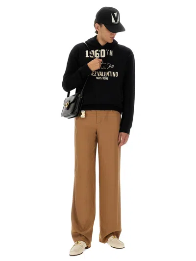 Valentino Garavani Hoodie With Logo Print In Black