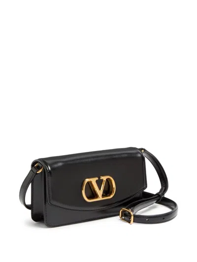 Valentino Garavani Vain Small Vlogo Leather Clutch Bag In Black