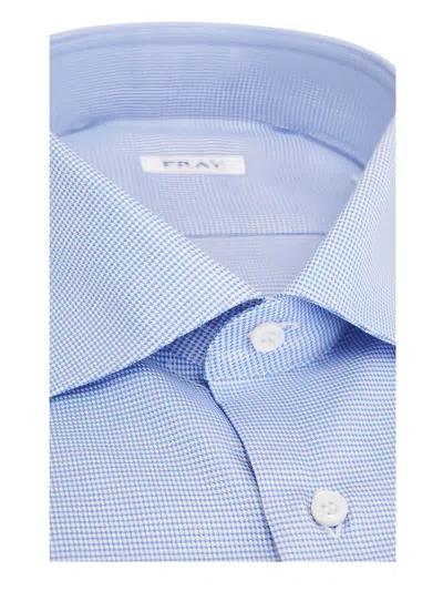 Fray Buttoned Cotton Shirt In Blue