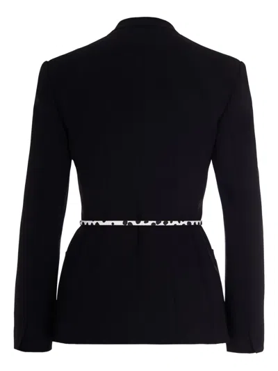 Max Mara Studio Single-breasted Blazer With Belt In Black
