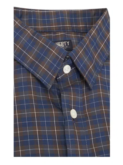 Faherty Check-pattern Shirt In Blue