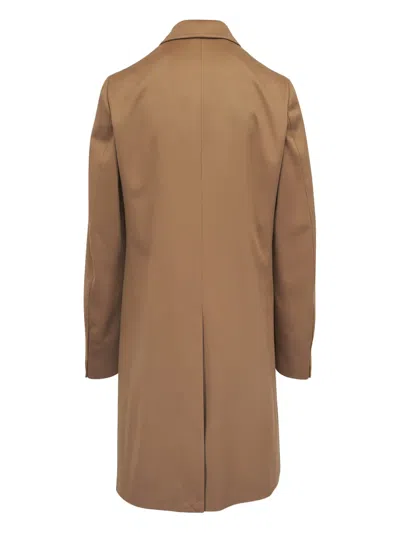 Isaia Ross Button Coat In Brown