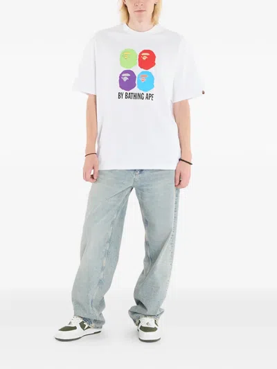 A Bathing Ape Multi Ape Head T-shirt In White