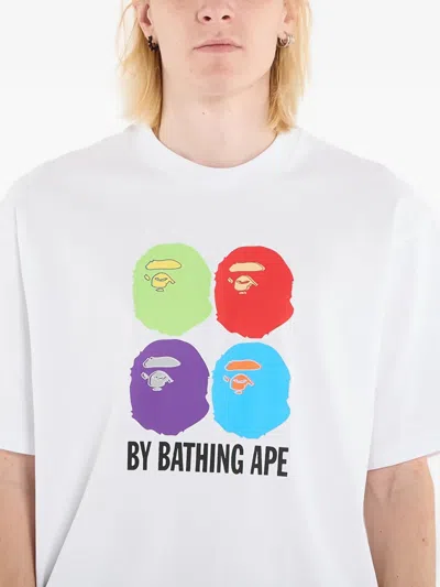 A Bathing Ape Multi Ape Head T-shirt In White