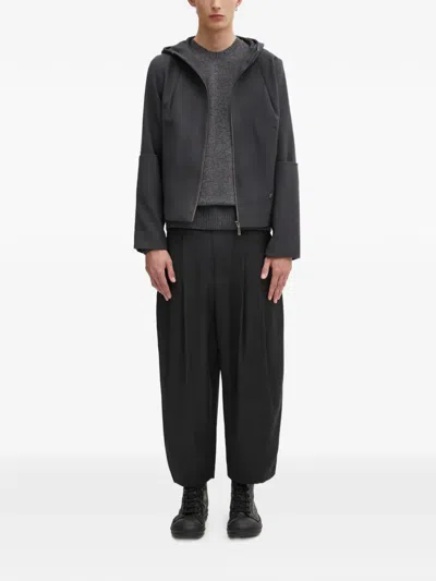 Ader Error Hooded Zip Jacket In Gray