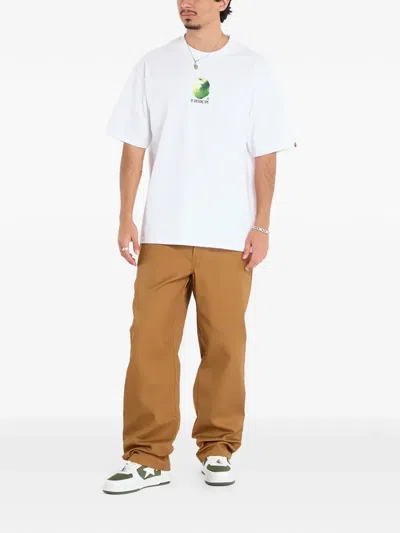 A Bathing Ape Apple-graphic T-shirt In White