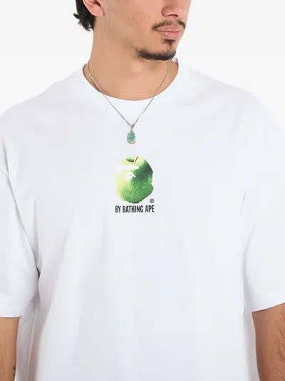 A Bathing Ape Apple-graphic T-shirt In White