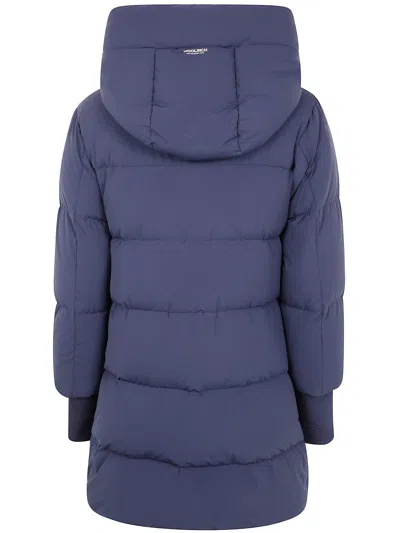 Woolrich Cloud Down Jacket In Stretch Nylon With A Matte Finish In Blue