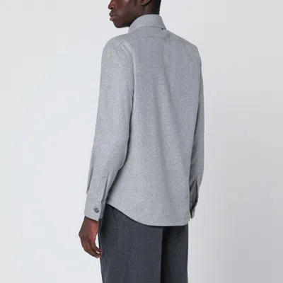 Xacus Overshirt Jacket In Wool Blend In Gray