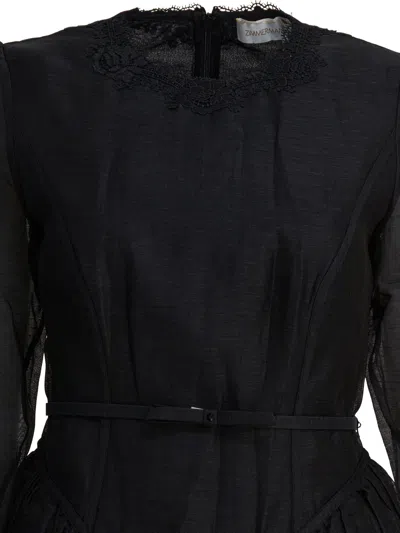 Zimmermann Hypnotic Lace Mini Dress In Black