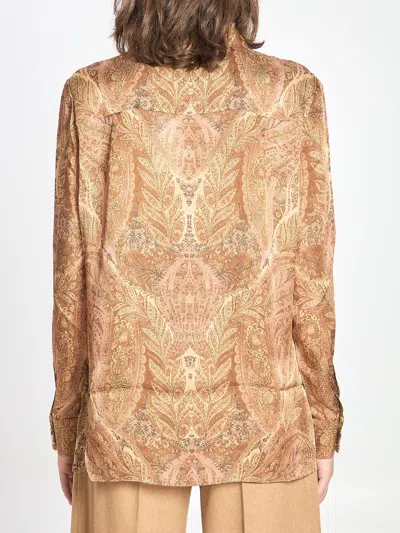 Zimmermann Hypnotic Shirt In Silk In Brown