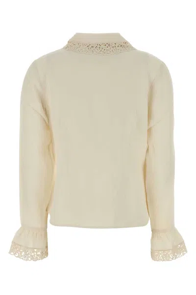 Zimmermann Silk Blouse With Lace Edges In White