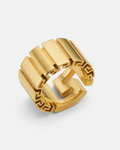 Versace Greek Pattern Ring In Gold