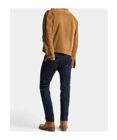 Dsquared2 Five-pocket Button-up Jeans With Logo Patch In Blue