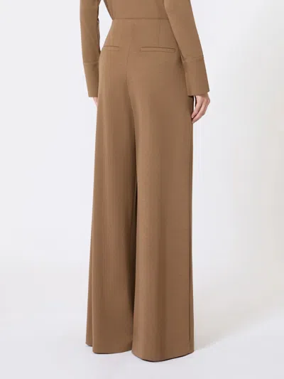 Max Mara Wool Knitted Pants In Brown
