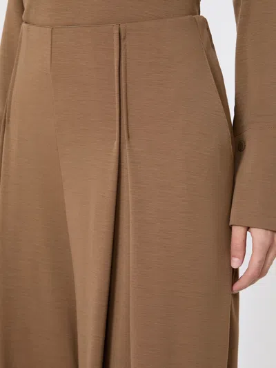 Max Mara Wool Knitted Pants In Brown