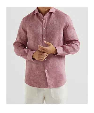 Brunello Cucinelli Spread-collar Linen Shirt