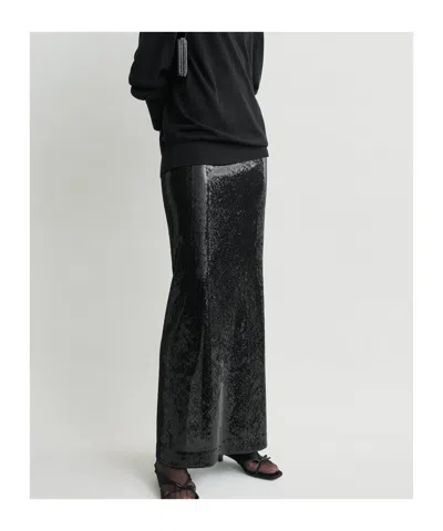 Totême Sequined Midi Skirt In Black