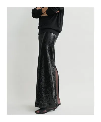Totême Sequined Midi Skirt In Black