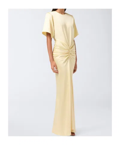 The Andamane Vanilla-coloured Iris Dress With Draping In White