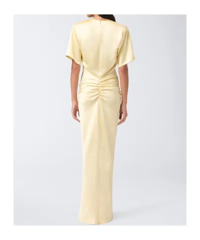 The Andamane Vanilla-coloured Iris Dress With Draping In White