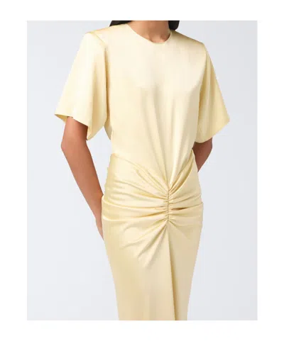 The Andamane Vanilla-coloured Iris Dress With Draping In White