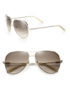 Chloé Women's Nerine Aviator Sunglasses, 60mm In Light Gold/blue