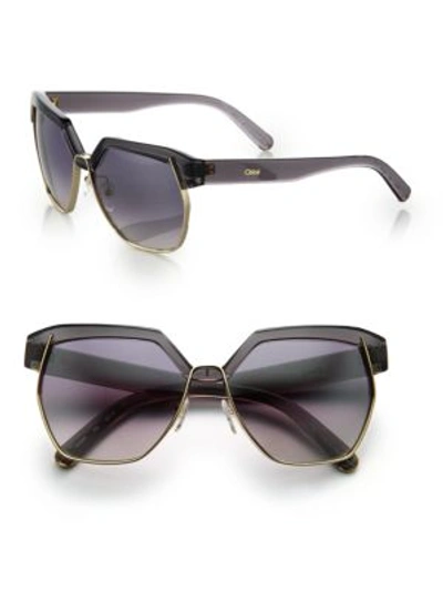 Chloé 60mm Square Sunglasses In Dark Gray