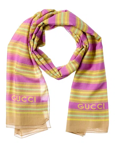 Gucci Silk-blend Scarf In Multi
