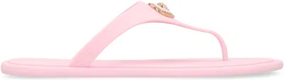 Versace Alia Medusa Rubber Thong Sandals In Pink