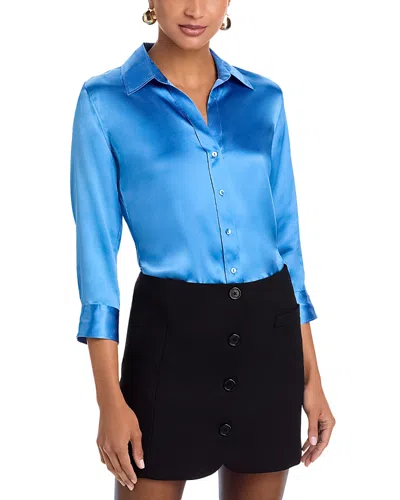L'agence Dani Three-quarter Sleeve Top In Blue