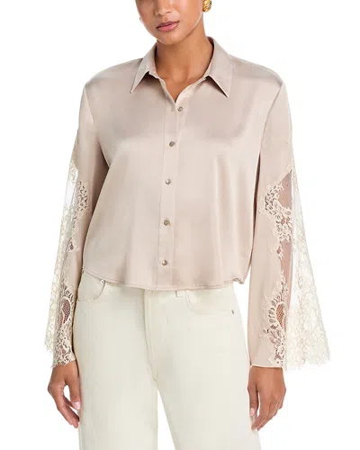 L'agence Capri Lace Sleeve Blouse In Pink