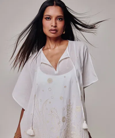 Echo New York Neptune's Garden Caftan In White