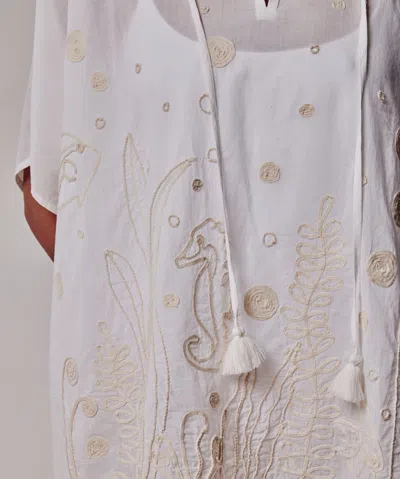 Echo New York Neptune's Garden Caftan In White
