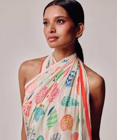Echo New York Sea Shells Sarong In Multi