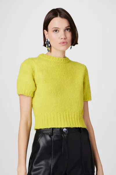 Toccin Carson Short Sleeve Sweater In Yellow