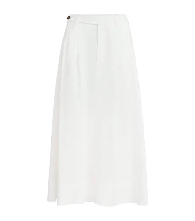 Brunello Cucinelli Twill Maxi Skirt In Sand