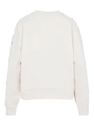 Moncler Logo Cotton Sweatshirt In White