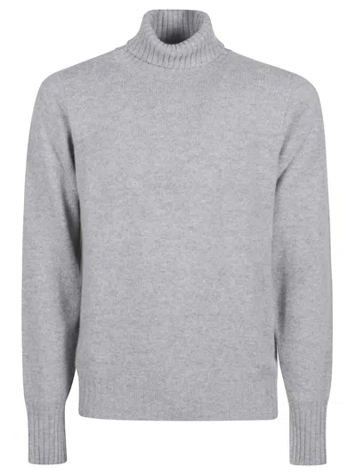 Drumohr Turtleneck Thin Wool Long Sleeves Sweather In Gray