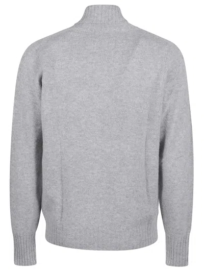 Drumohr Turtleneck Thin Wool Long Sleeves Sweather In Gray