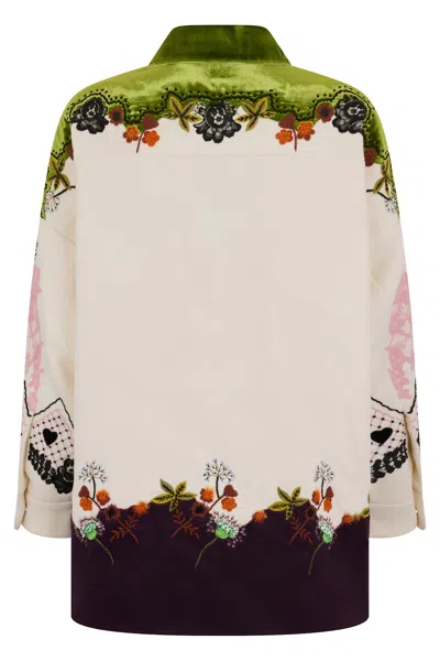 Valentino Short Coat With Various Patterns In Different Colors On A Neutral Tone, Ideal For A Polished Look In Multi