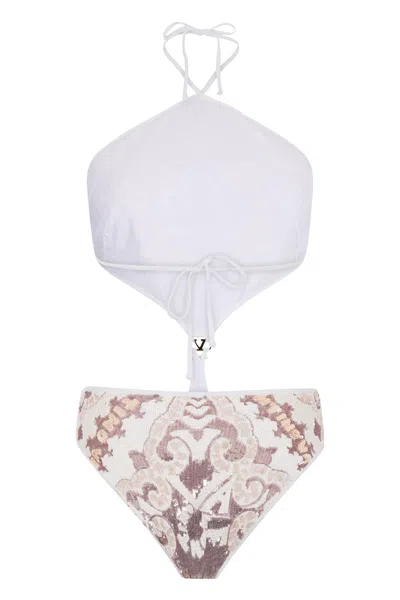 Valentino Elegant Body With Details In Sequins. In Green