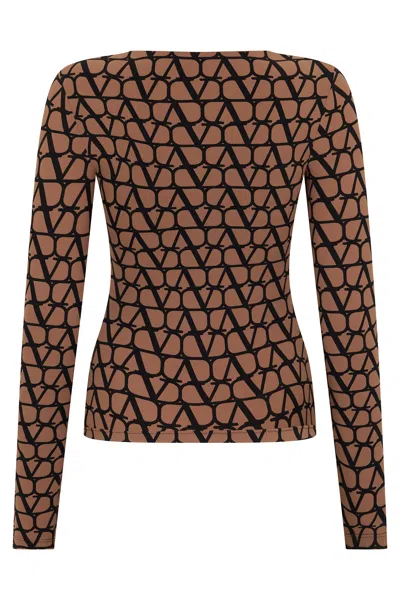 Valentino Elegant Long-sleeve Brown Versatile Shirt In Brown