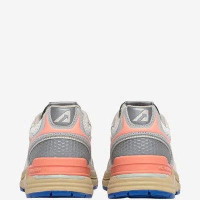 Autry Hyperway Sneakers In White And Peach Suede And Mesh In Multi