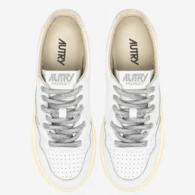 Autry White Leather Medalist Platform Sneakers In White