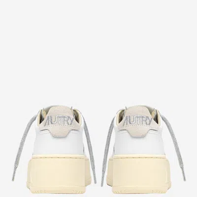 Autry White Leather Medalist Platform Sneakers In White